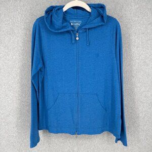 Coolibar Womens Seaside Hoodie Sweatshirt Size M Blue Full Zip Casual 50+ UPF